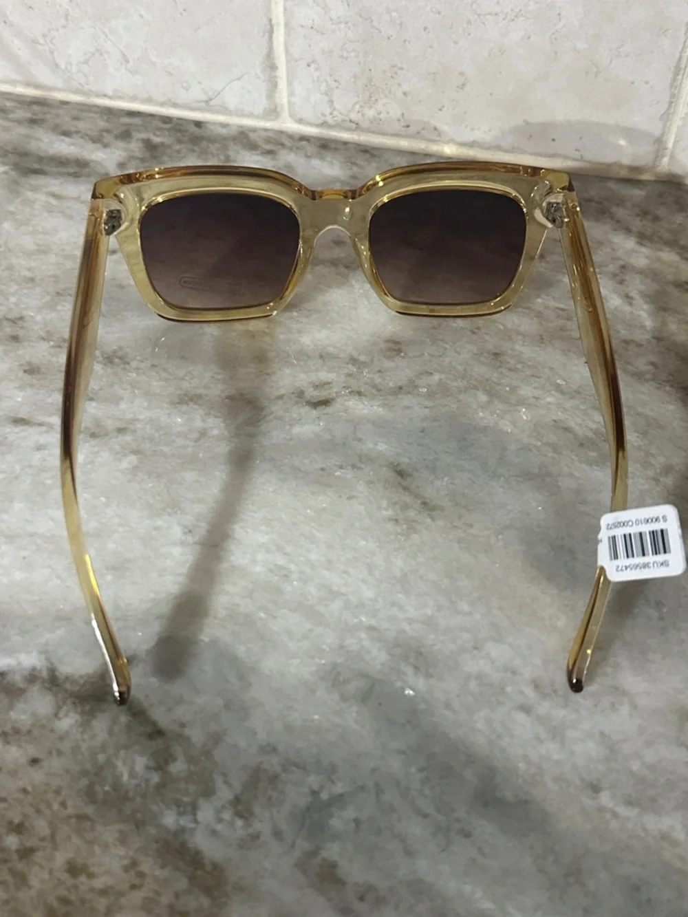 Crystal Finish Square Sunglasses